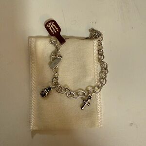 James Avery Silver Charm Bracelet with Cross and Heart